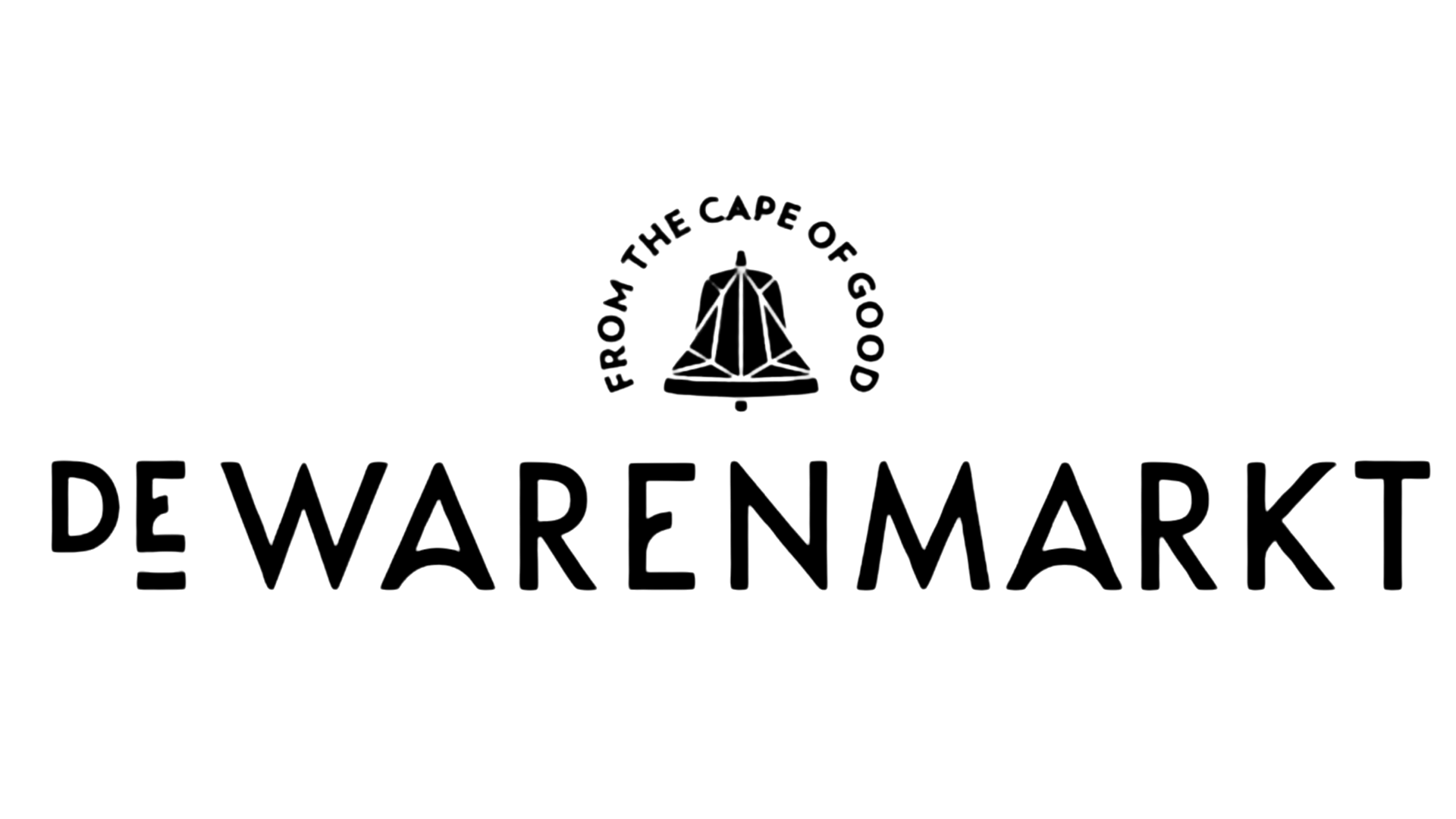 De Warenmarkt logo with a bell and "From the Cape of Good" text