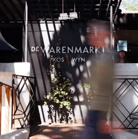 Entrance to De Warenmarkt food and wine market in Cape Town